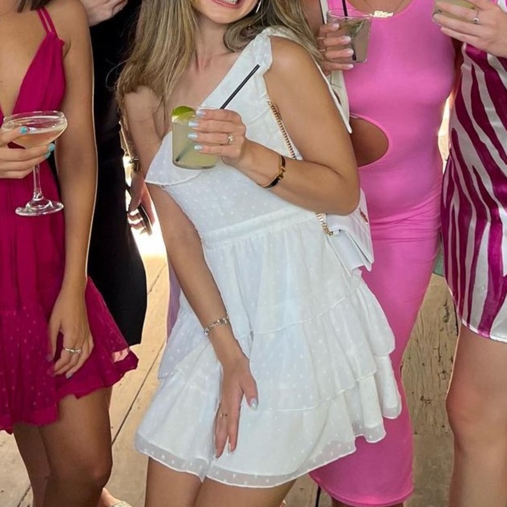 WORN ONCE Showpo white off the shoulder mini dress
